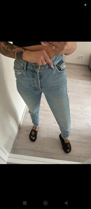Spodnie mom jeans Zara 34 wyskoki stan