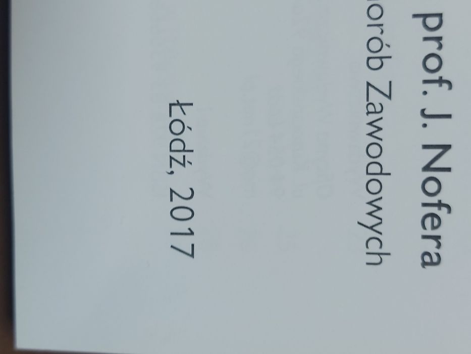 Książka CHoroby Zawodowe w Polsce 2016/17rok