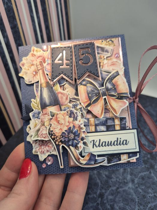 Etui/koperta na kartę podarunkową/pieniądze kobieta różowe złoto preze