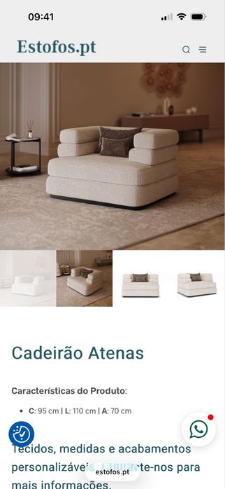 Conjunto Sofá e Puff