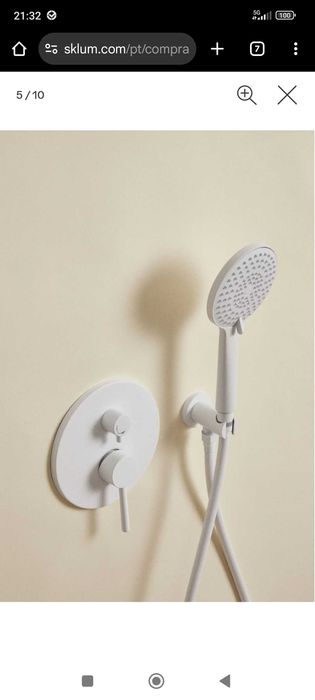 Coluna de duche branca Sklum