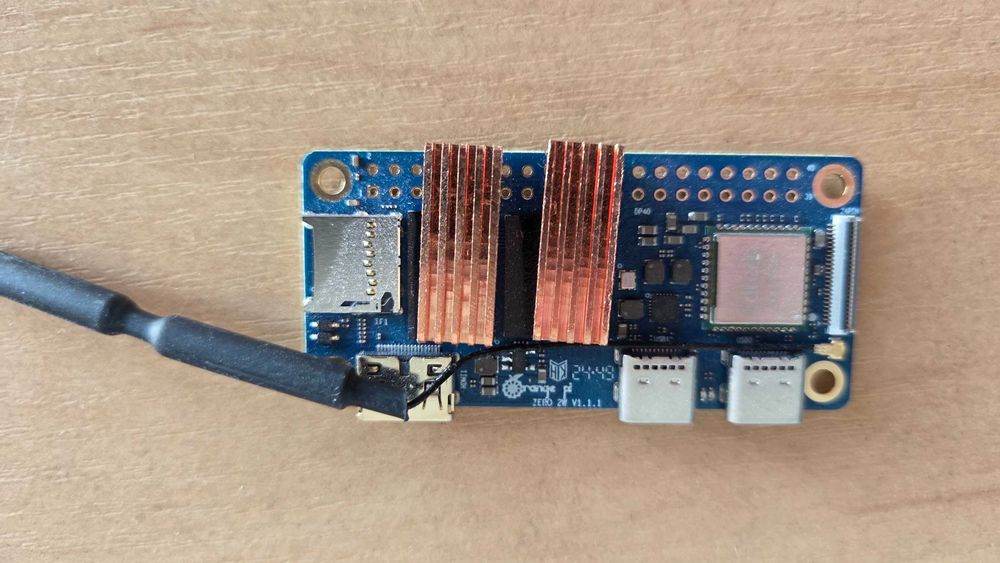 Orange Pi Zero 2 W 1GB RAM Wi‑Fi BT + GPIO + 2 x Radiator 100% miedź SBC Linux serwer smart home