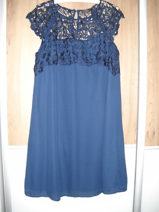 Sukienka wieczorowa gipiura granat rozmiar 44