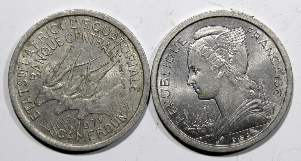 MOEDAS África e Reunião - 2 Exemplares - veja as imagens - Só 4,0€