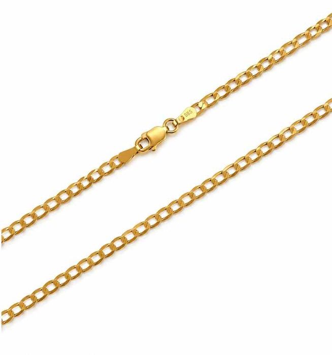 Złoty łańcuszek pancerka gładka AGISGOLD złoto p.585 45 cm kuty