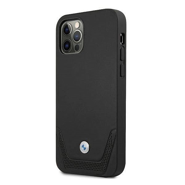 Etui BMW Leather Perforate na iPhone 12 Pro Max - czarne