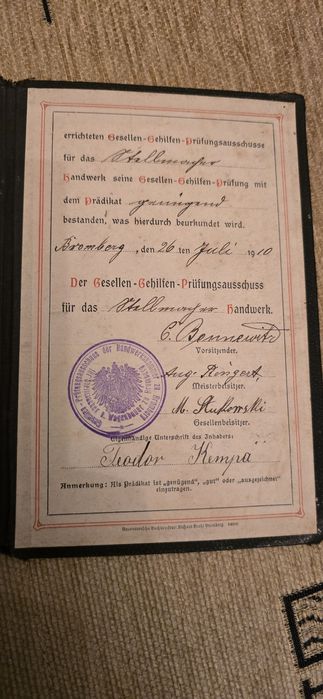 Bydgoszcz(Bromberg ) 1910 rok dokument