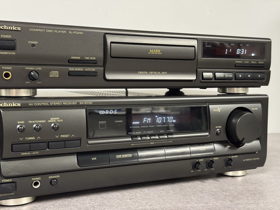 Zestaw Technics SA-EX120 + SL-PG490 - amplituner CD Hi-Fi stereo
