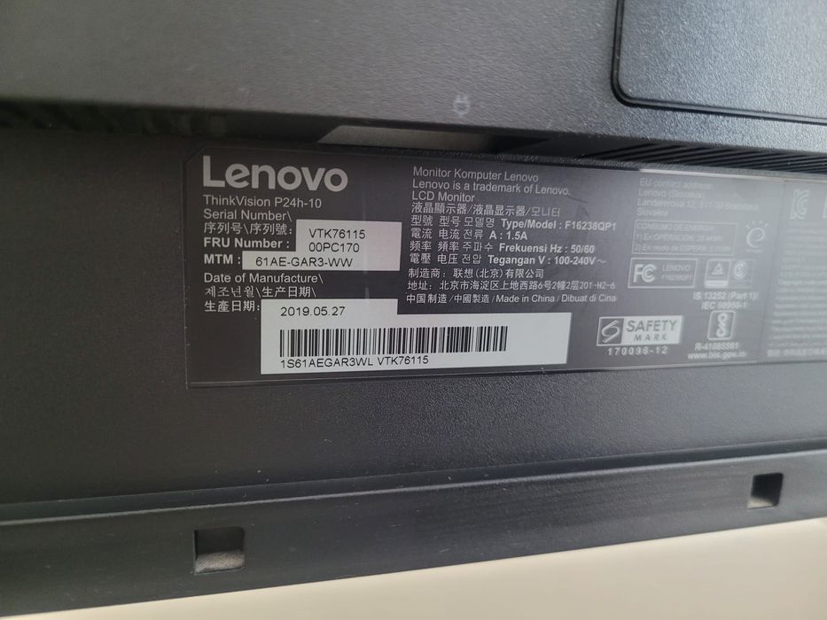 Monitor Lenovo ThinkVision P24h-10 23,8" QHD – USB-C, HDMI