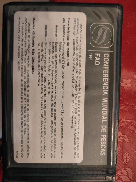 Moeda 250 escudos Conferência Mundial de )escas FAO