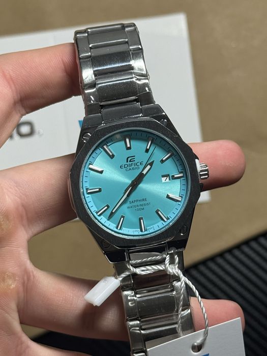 Чоловічий годинник Casio Edifice Tiffany / Преміум стиль / Повний комплект
