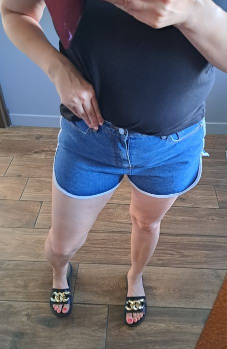 Spodenki jeansowe L Missguided, wysoki stan