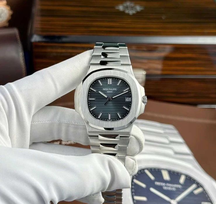 Мужские премиум часы Patek Philippe Nautilus Blue Dial
