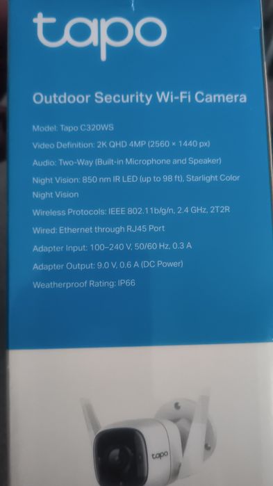 Камера зовнішня wifi Tapo c320ws