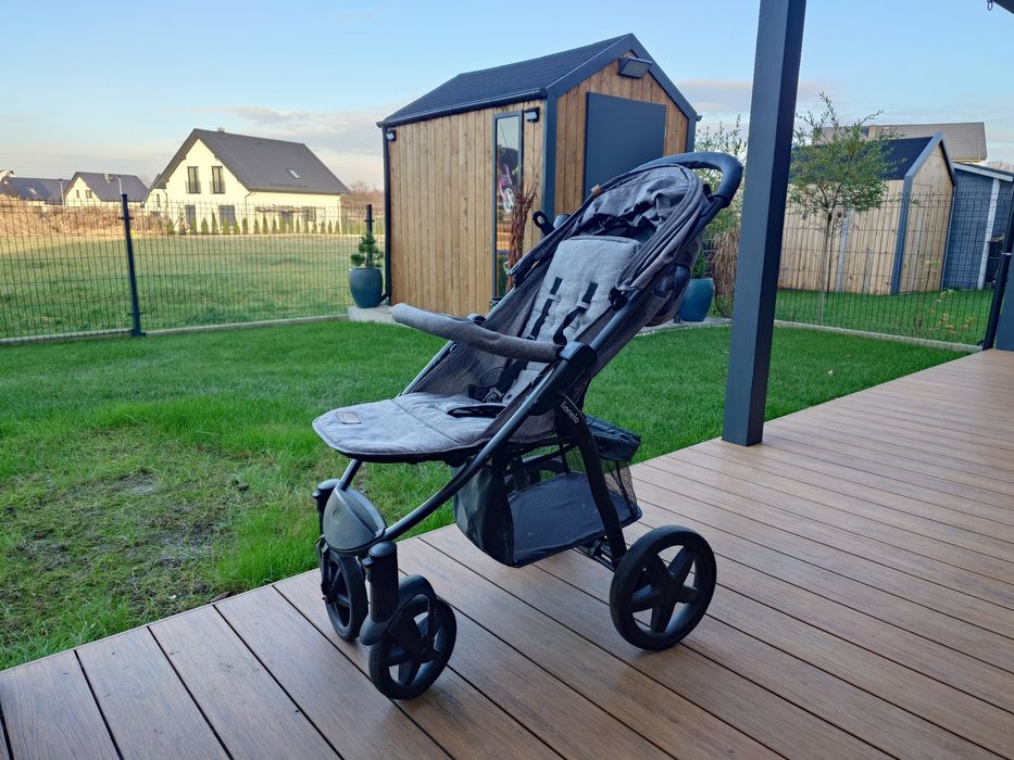 Wózek spacerowy, składany, z przyczepką