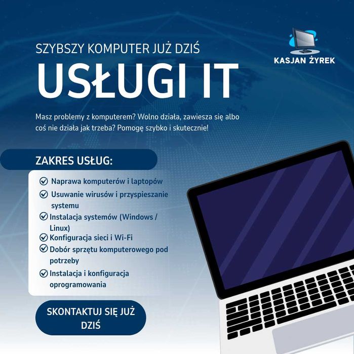 Naprawa komputerów i laptopów | Informatyk | Dojazd