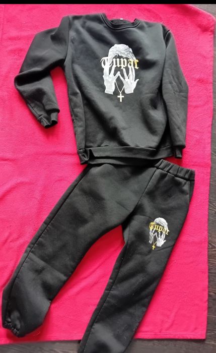 #2pac bluza spodnie dresowe czarny