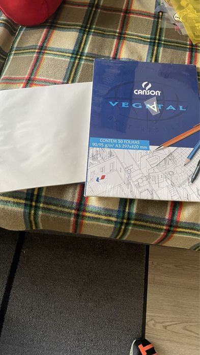 Blocos de folhas papel vegetal desenho