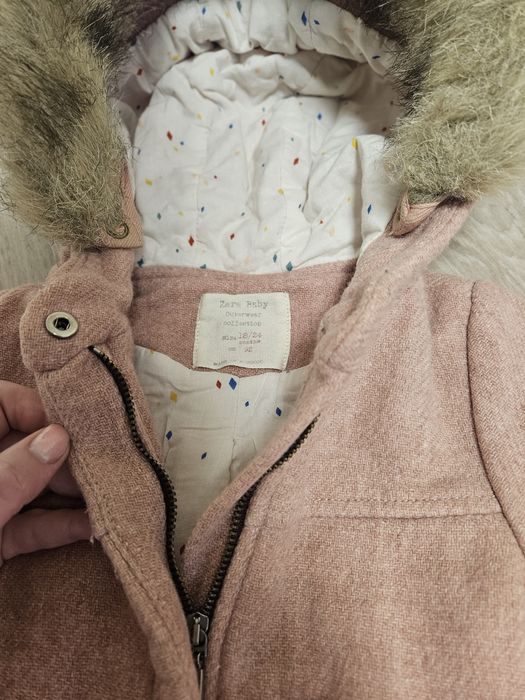 Тепле пальто zara kid's 18-24м для дівчинки