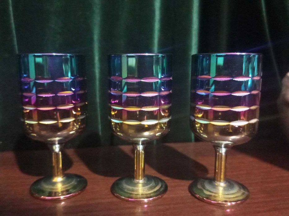 Рюмки "Ночной клуб". Радужные. Хрусталь.