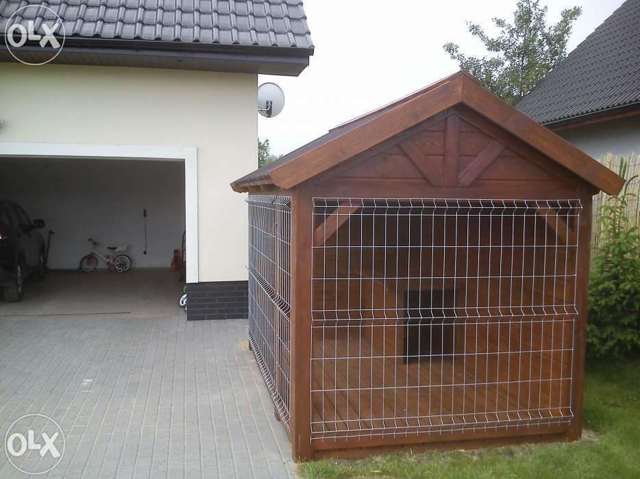 Kojec dla psa drewniany klatka box 3×2  lamele antracyt nowoczesny buda box boks