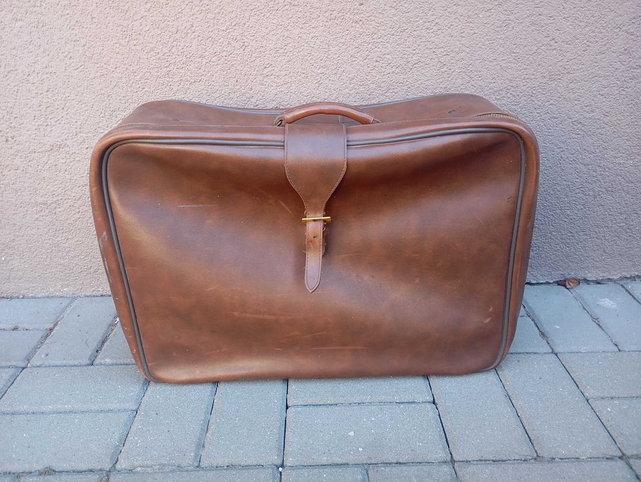 Walizka skórzana PRL, retro,