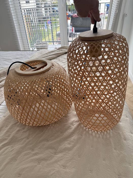 Zestaw dwóch lamp, bambus, boho. Okazja!