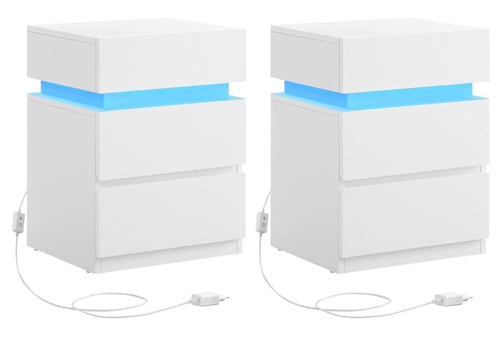 VASAGLE Stolik nocny z oświetleniem LED