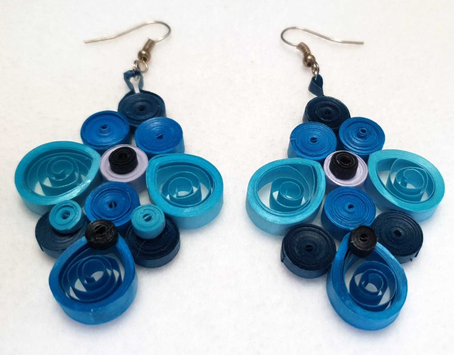 Kolczyki Artystyczne Niebieskie Rękodzieło