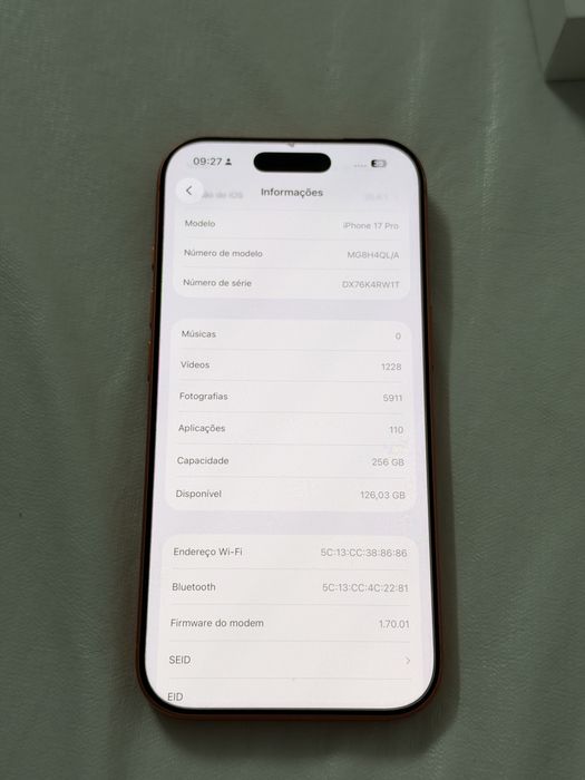 Iphone 17 pro em muito boas condicoes