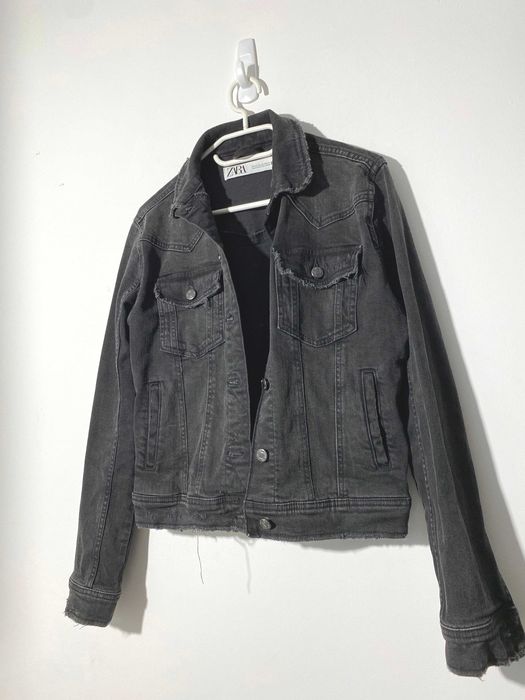 jak Nowa katana szara Zara grafit XS 34 elastyczna kurtka jeans basic