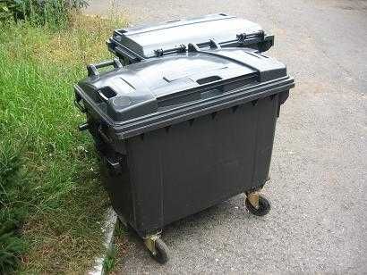 Uszkodzony pojemniki na odpady 660l niemiecki kosz na śmieci
