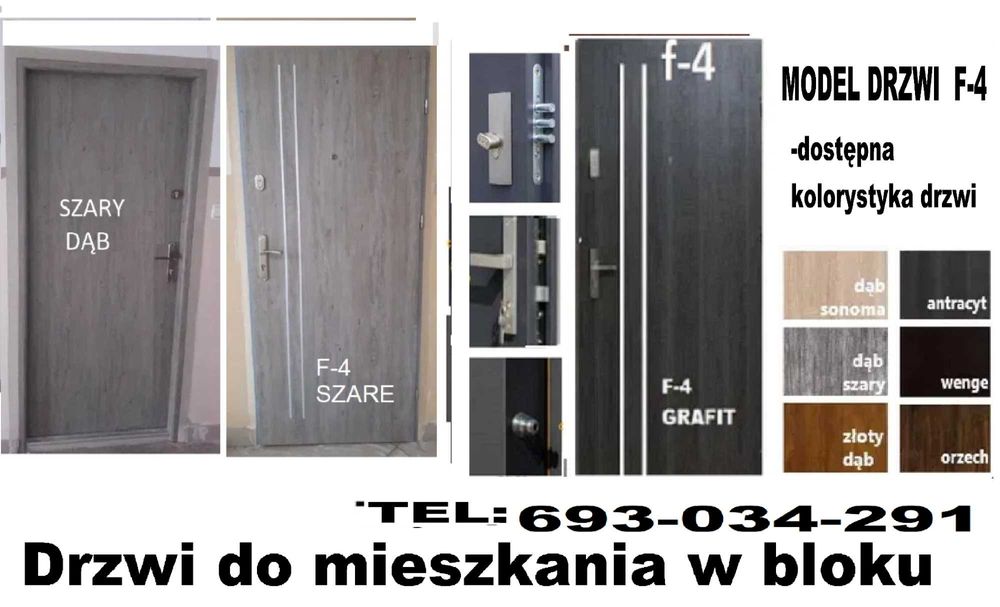 DRZWI wejściowe zewnętrzne z MONTAŻEM wewnątrzklatkowe ocieplone