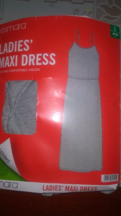 Damska sukienka dresowa szara długa maxi roz 44/46 l xl esmara