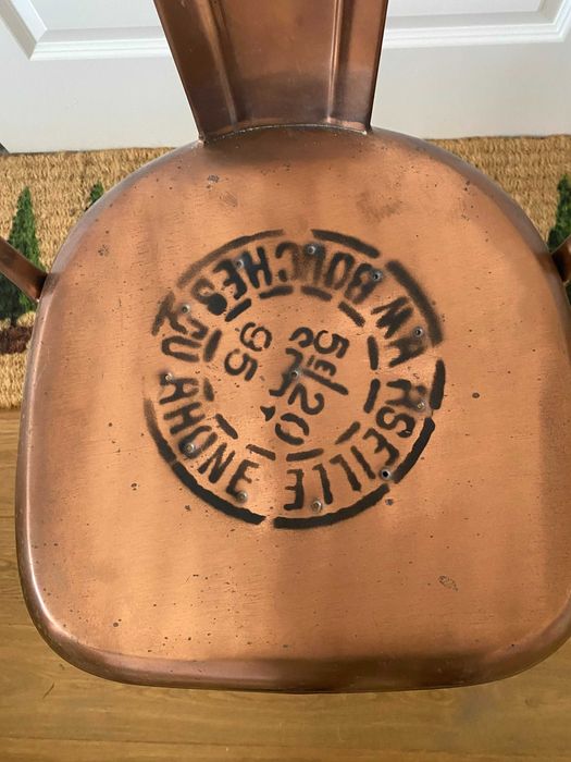 Krzesła metalowe miedziane 4 sztuki