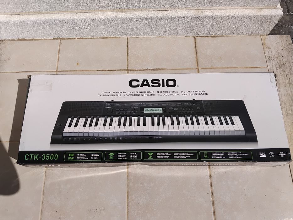 Teclado Casio CTK-3500 + suporte + adaptador