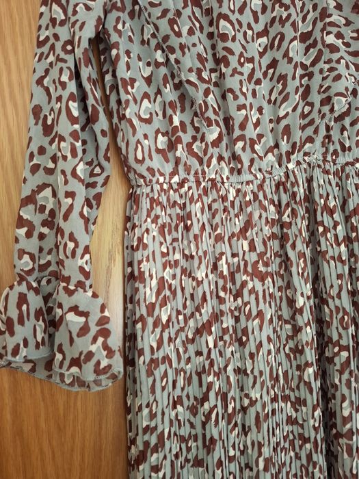 Vestido animal print plissado da Vintage Bazaar