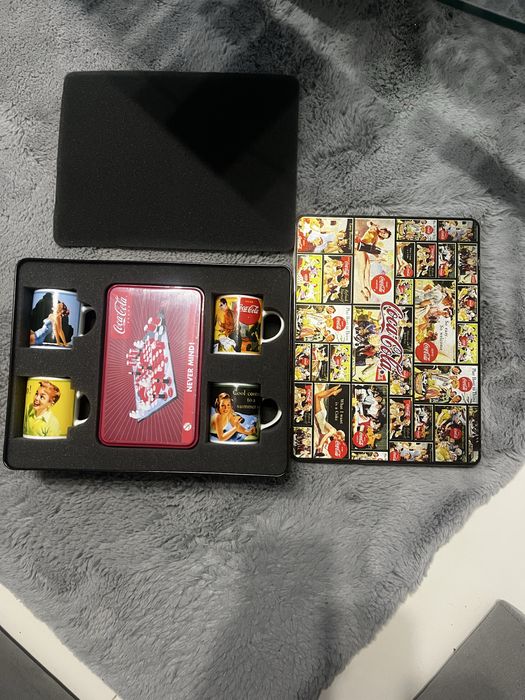 UNIKAT Zestaw Coca-Cola 2003: 4 Kubki Espresso + Gra NOWA w folii