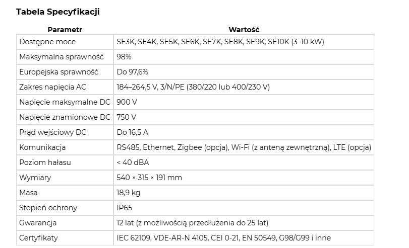 Falownik Solaredge SE5K