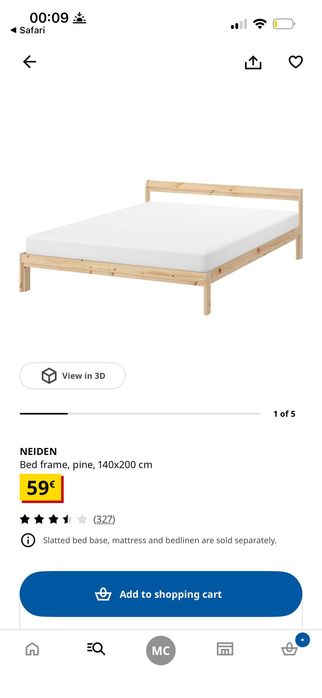 cama casal IKEA madeira