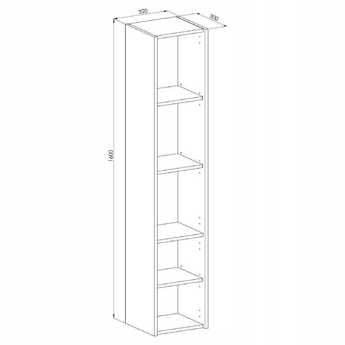 Słupek do Łazienki Szafka Wiszący Biały / Dąb Mat 160 x 32 x 30cm Drzwi MDF NOWY