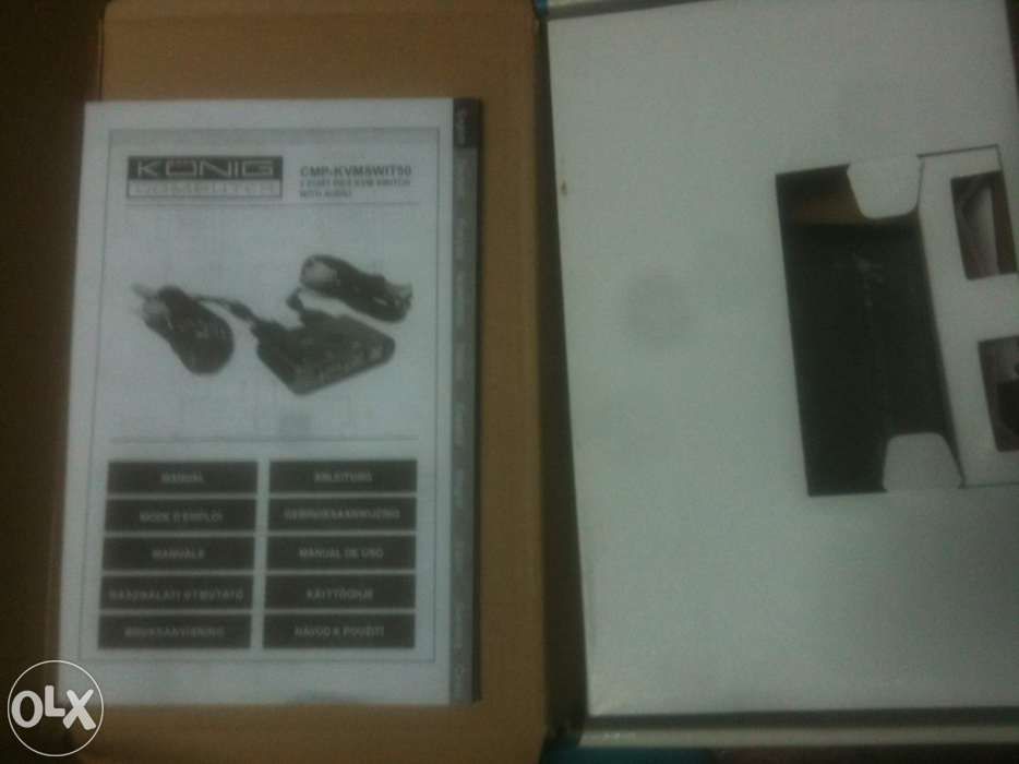 Switch Konig liga 2 PC a 1 teclado e monitor (novo)