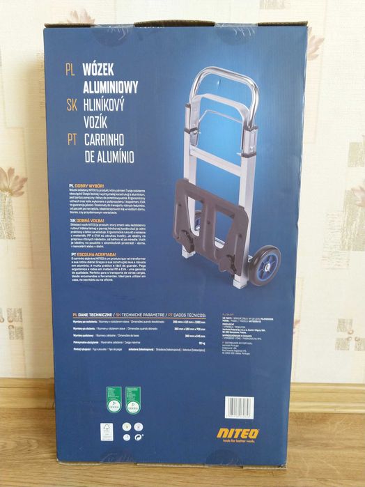NAJTANIEJ Wózek Aluminiowy Składany Transportowy Max 90kg