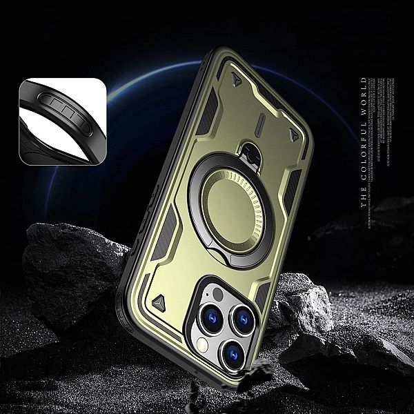 Etui Hybrid Armor Trendy z MagSafe na iPhone 16 Pro - zielone