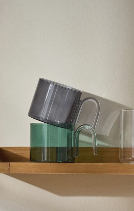 Szklanki sinsay szare zestaw 4 kubków z kolorowego szkła