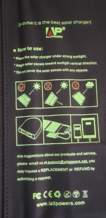 Allpowers 21W 5V сонячна панель