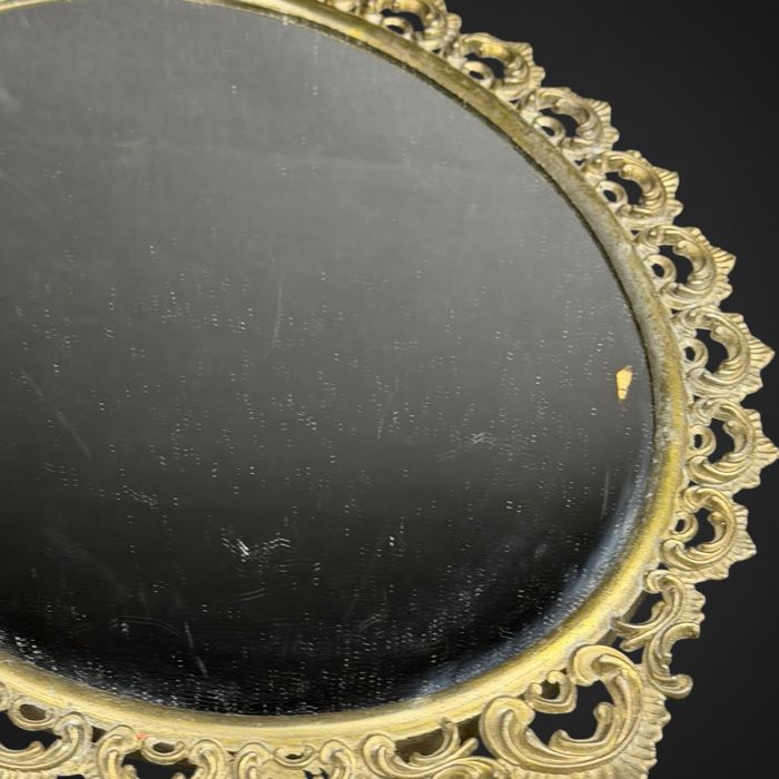 Lustro Ścienne w Złotej Ramie Rokoko Pałacowe mosiądz B61/021806