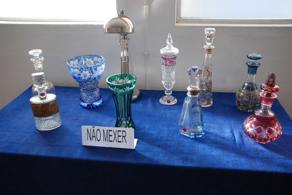 peças em cristal, lapidado e pintado à mão - originais Jorge Silva