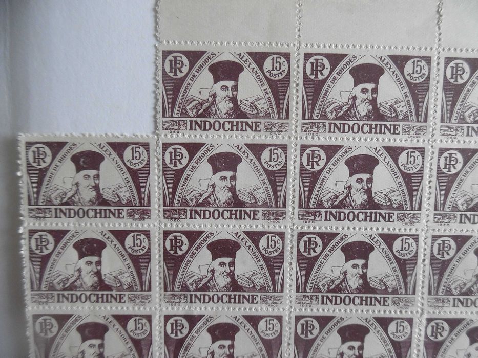 Selos França Colónia Indochina Bloco Página Novos Soberbos
