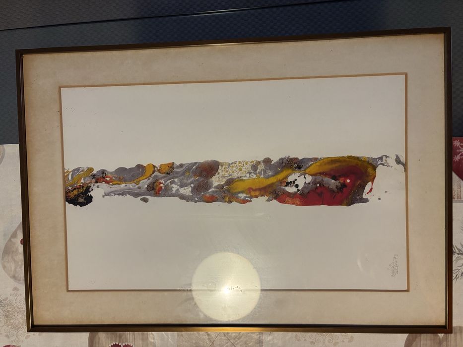 Gravura Abstrata Assinada e Datada 1973 | 62x42 cm